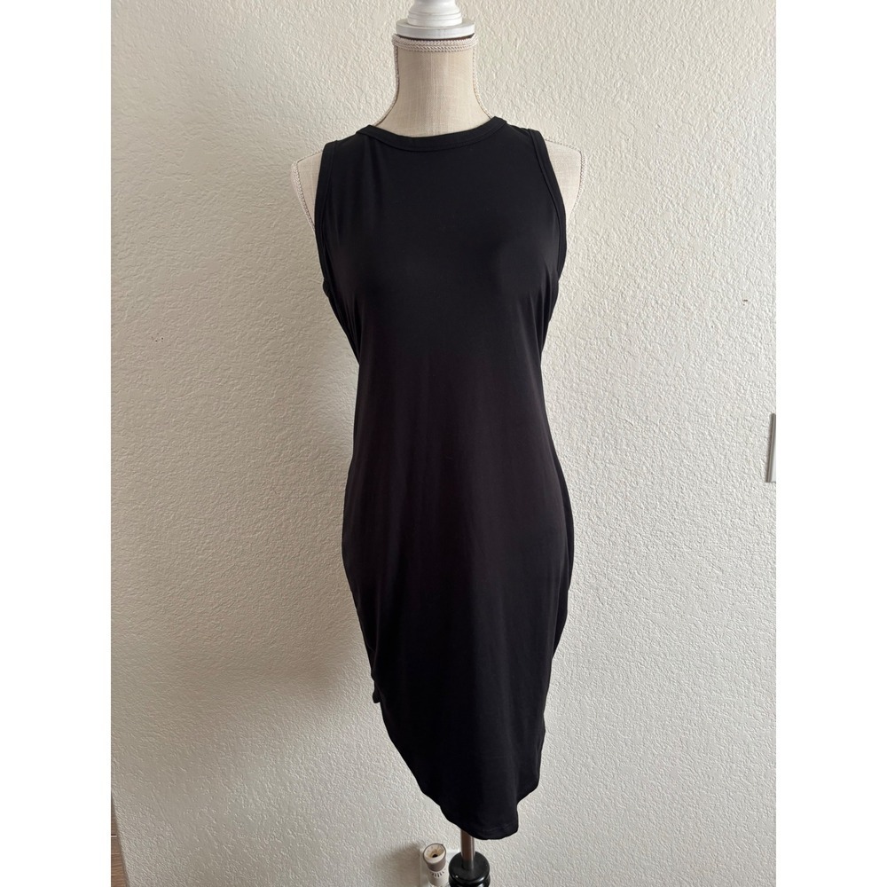Rue21 Womens Large Black Sleeveless Bodycon Crew Neck Mini Dress Solid Stretch